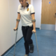 Example of how to walk bearing no weight on the injured leg