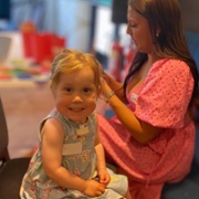 Little girl with tracheostomy