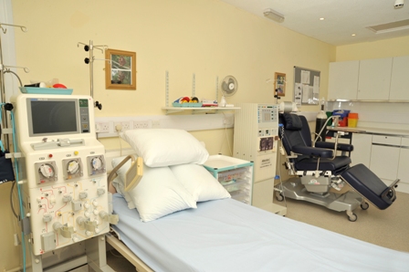 Picture of a hospital bed on a ward
