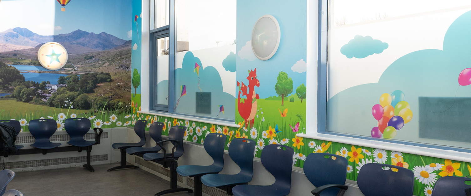 Chairs and paintings within the Paediatric Emergency Unit