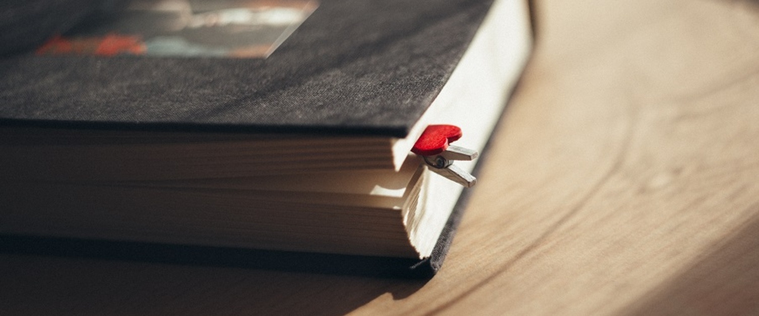 Book on table