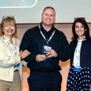 David photographed with Catherine Johnstone CBE (Chief Executive of Royal Voluntary Society) and Dr Dawn Harper (Broadcaster)