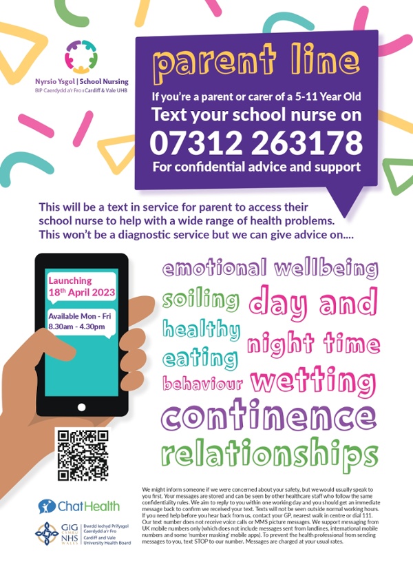 Parentline poster English.jpg - Cardiff and Vale University Health Board