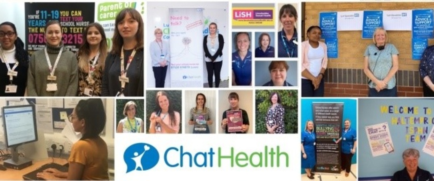 A group of school nurses who are involved in the ChatHealth messaging service.