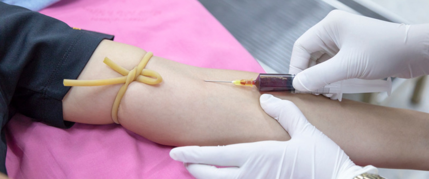 Person having blood drawn