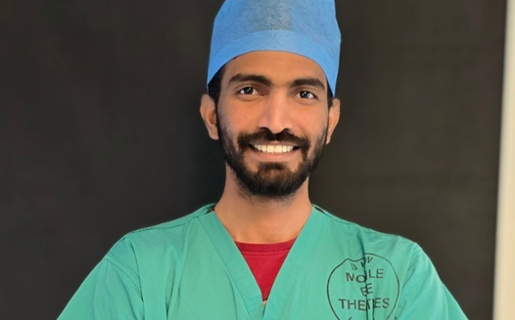 Image of Madhu in his theatre scrubs