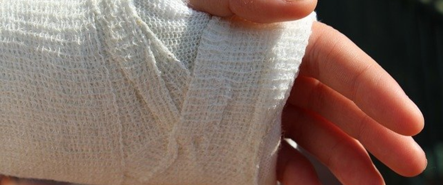 Hand in bandages