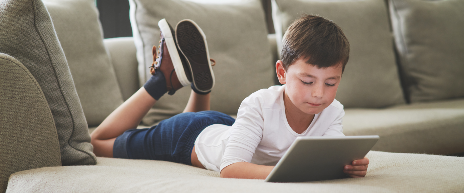 Child playing on tablet
