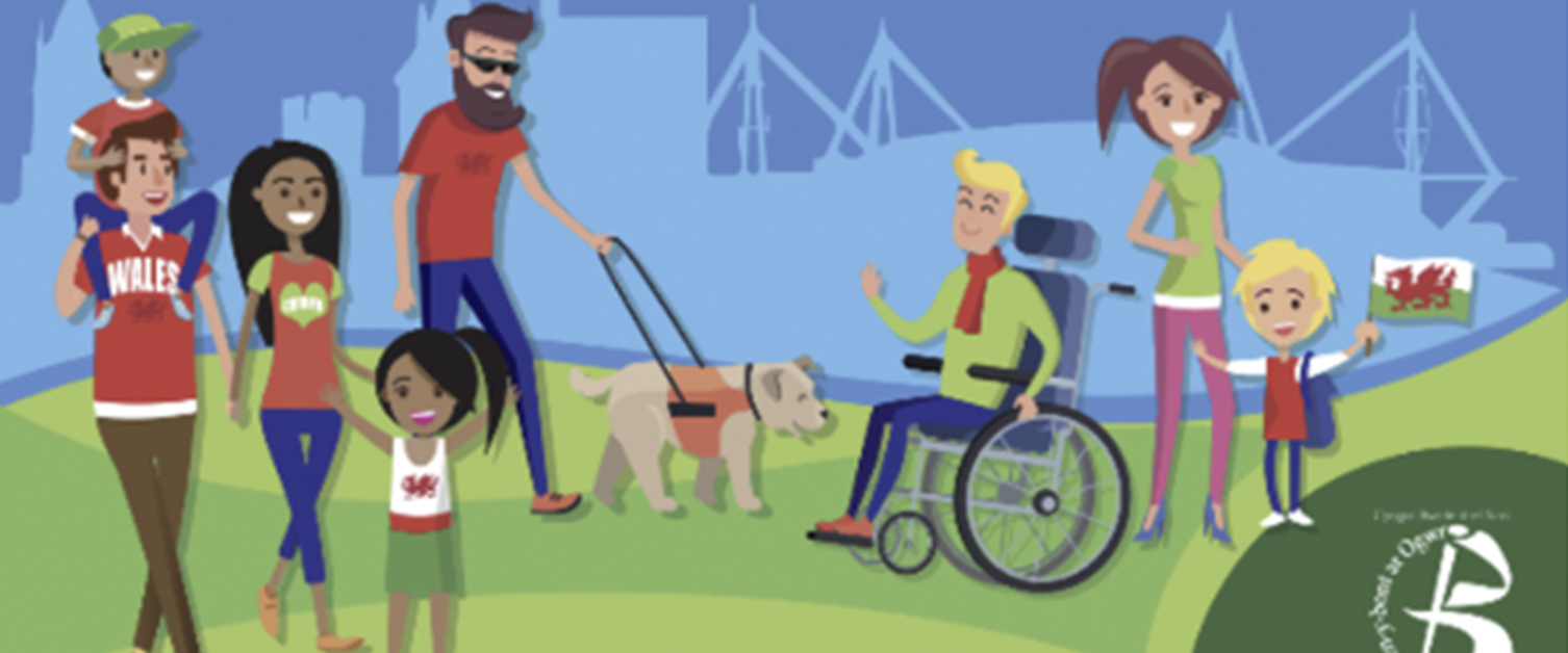 cartoon families in park