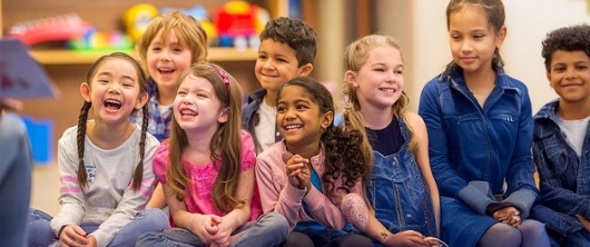 children sat listening