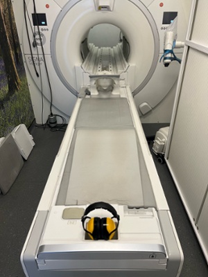 inside a mobile MRI (Magnetic Resonance Imaging) unit