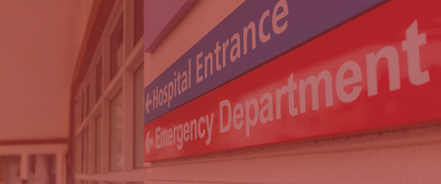 hospital sign in red