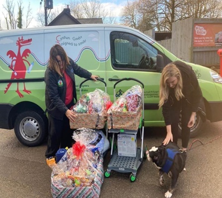 Local Public Health Team making donation to the Macmillan Unit at Prince Charles Hospital.