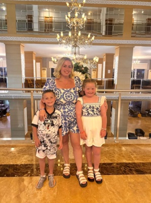 Lucy with her two children