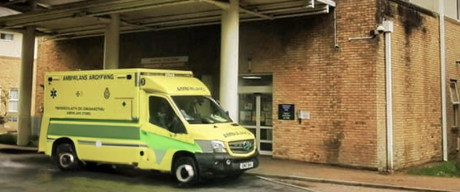 ambulance outside hospital