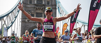 Cerian Hawkey running the London Marathon