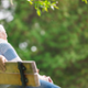 Elderly couple sitting on a bench