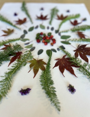 art created with pieces from nature