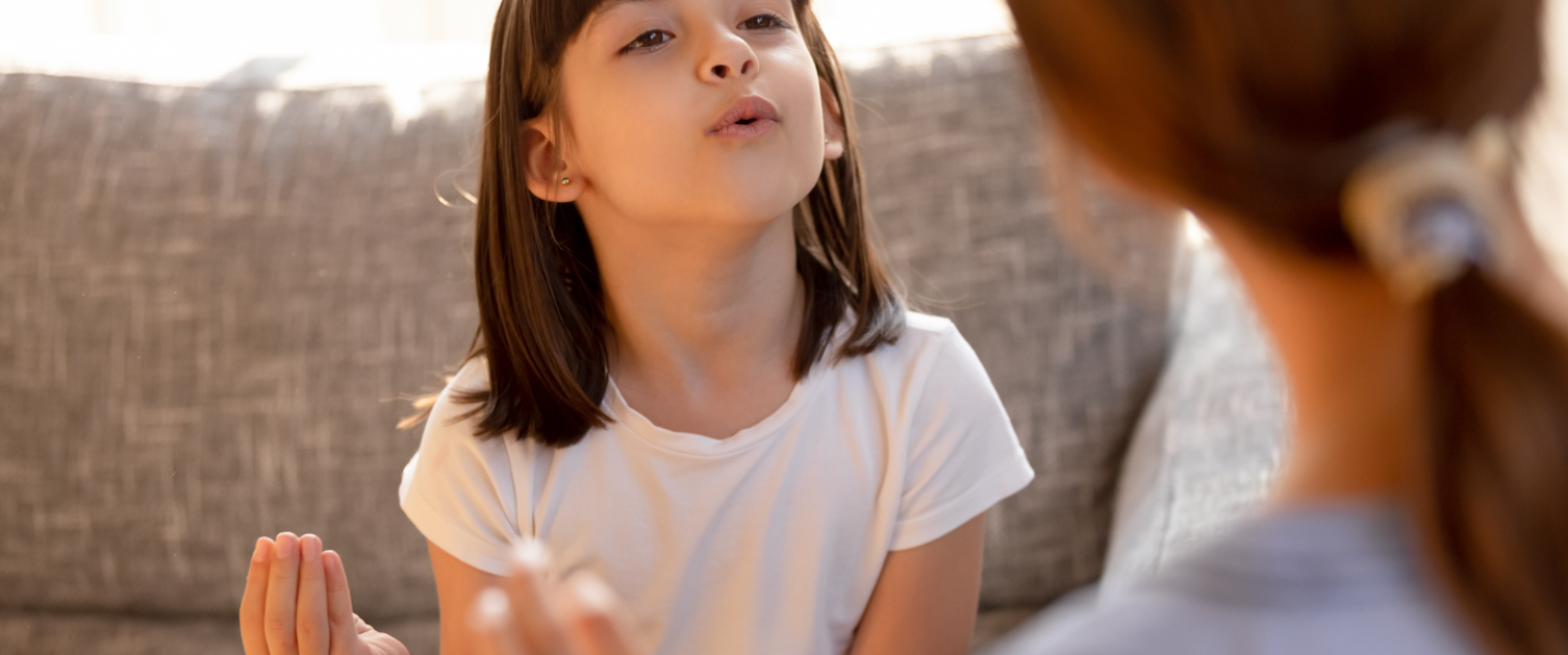 Child speaking to parent