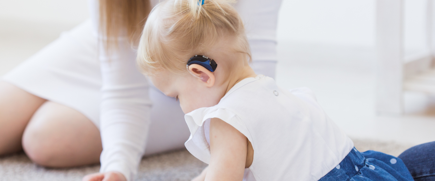 Child wearing hearing aid