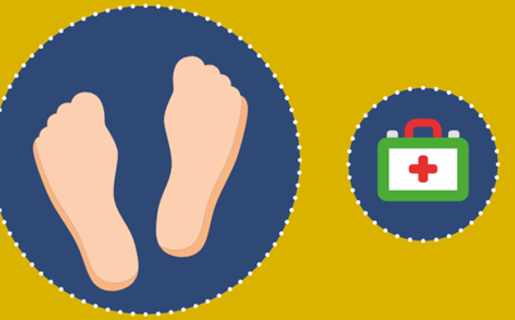 Feet and Medical Box Icon