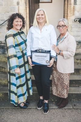 Claire O’Keefe with the Safeguarding Leadership Award