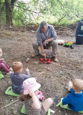 Children at edible playground session