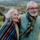 Elderly couple walking