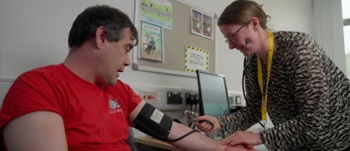 Man receiving an annual health check