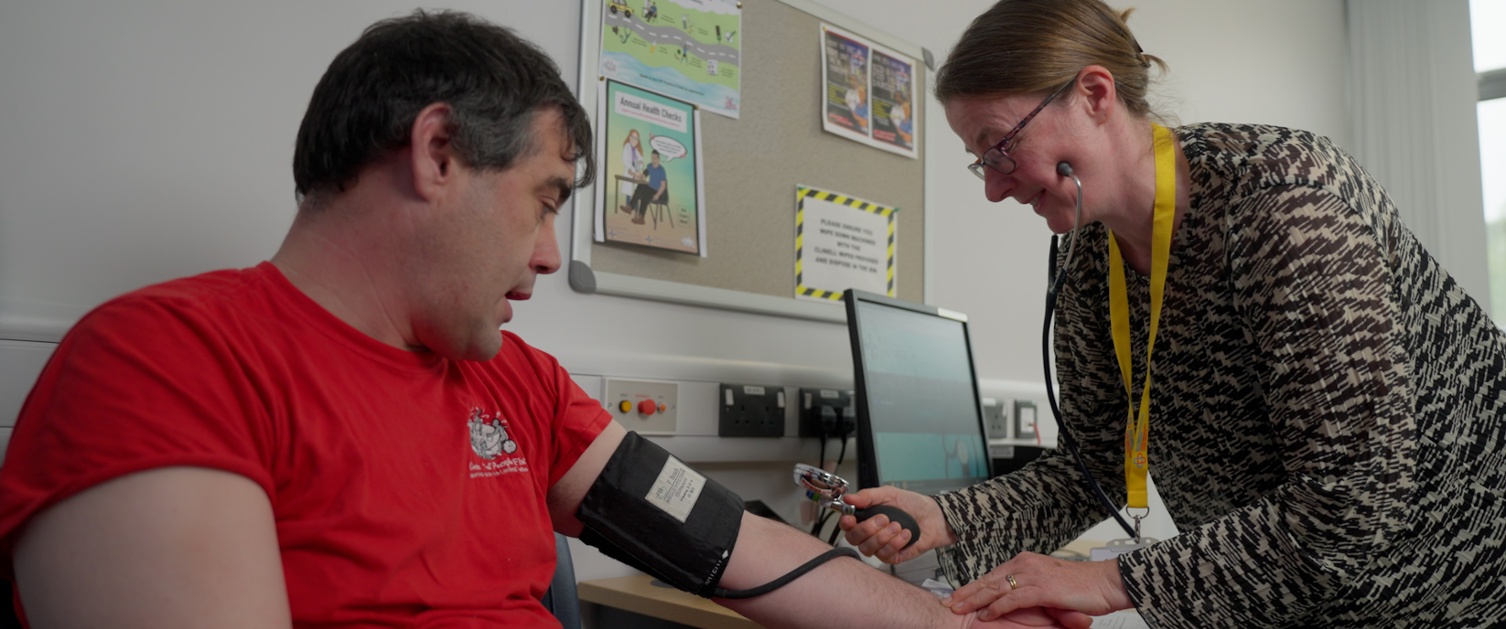 Man receiving an annual health check