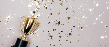 Trophy award with stars