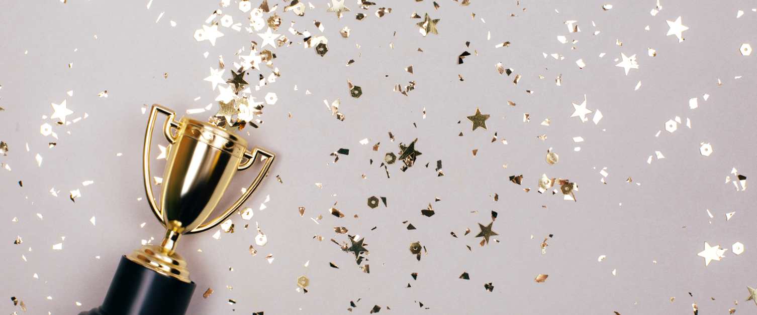 Trophy award with stars