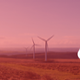 warning symbol on windmill farm