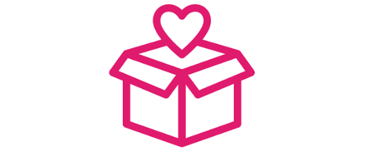 Icon of box and love heart