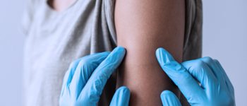 Person receiving vaccination