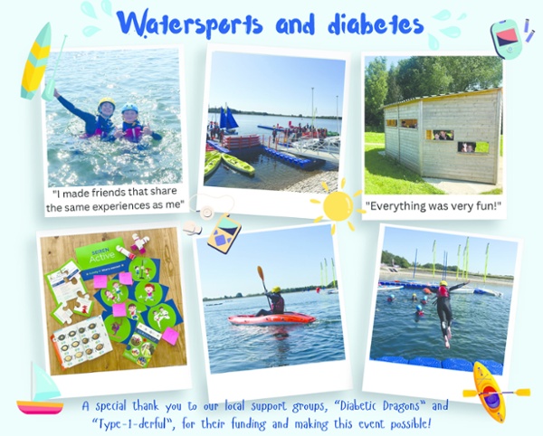Watersports and diabetes "I made friends that share the same experiences as me" "Everything was very fun!" A special thank you to our local support groups, "Diabetic Dragons" and "Type-1-derful", for their funding and making this event possible!
