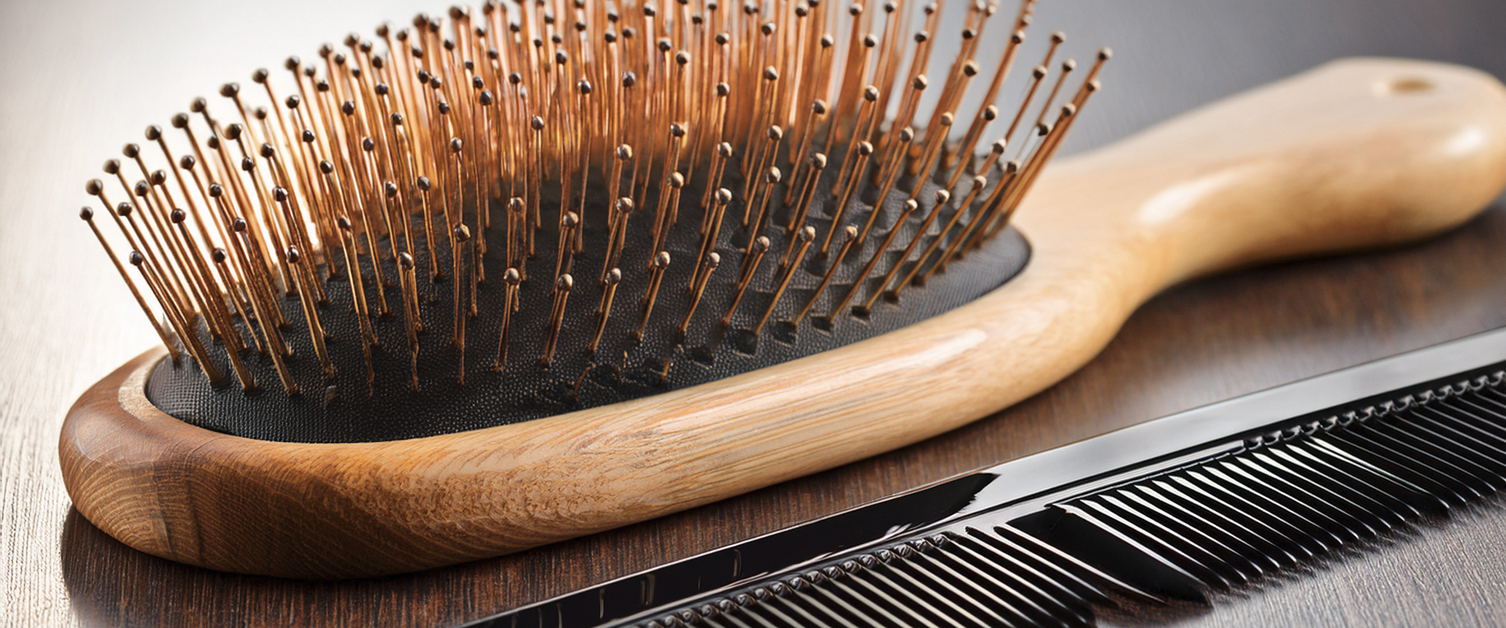 a hairbrush and comb