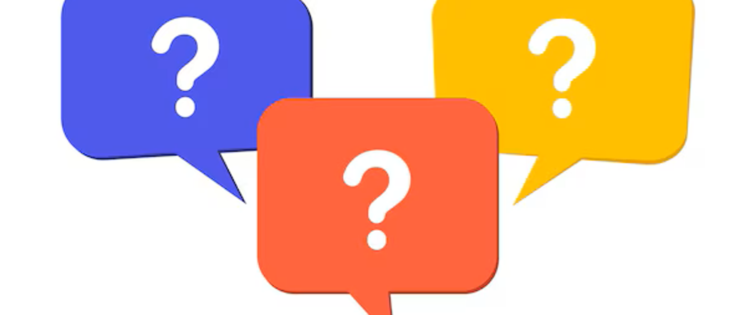 Three question mark icons
