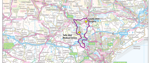 Taffs Well Medical Centre - Practice boundary