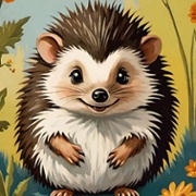 hedgehog and flowers