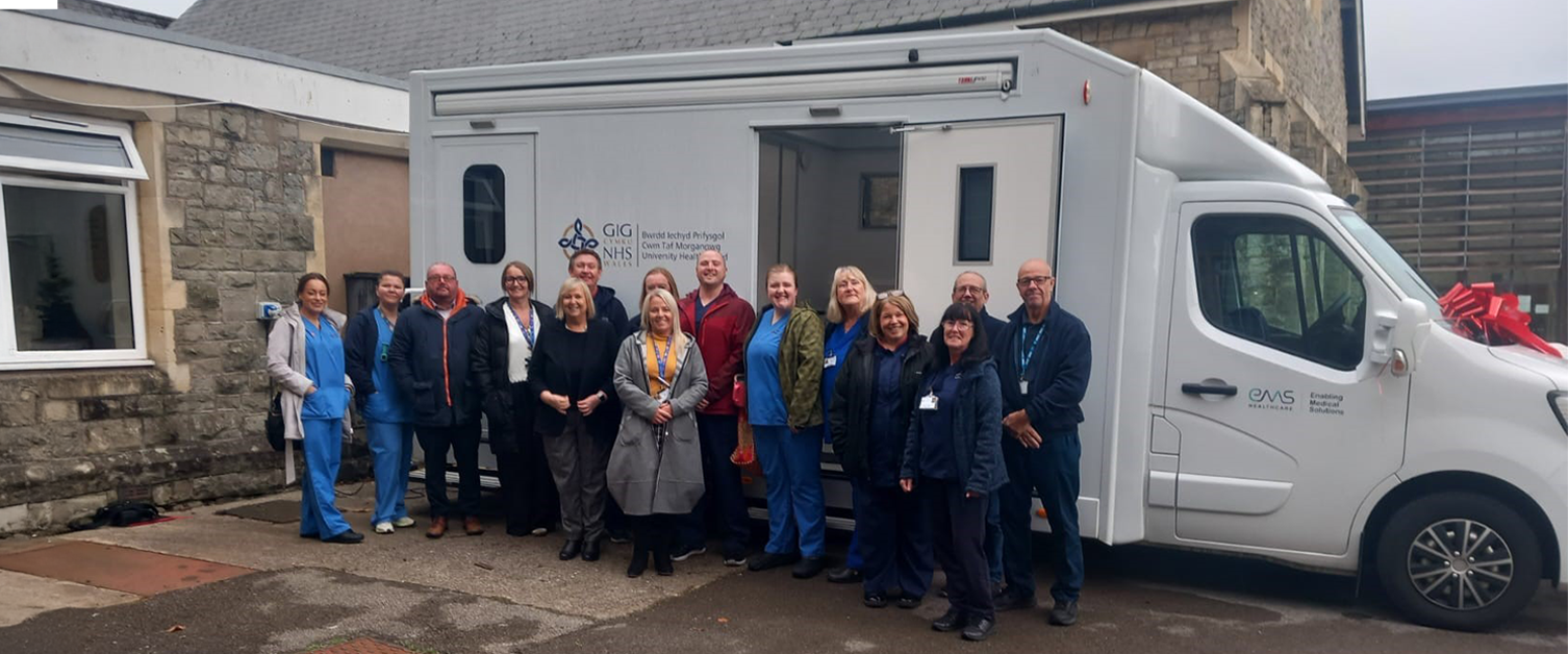 CTM staff stood alongside the Health Protection Mobile Unit