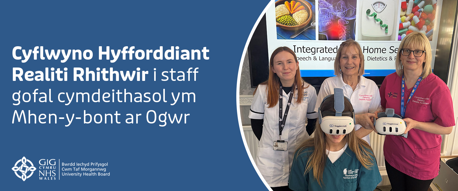 Cyflwyno Hyfforddiant Realiti Rhithwir i staff gofal cymdeithasol ym Mhen-y-bont ar Ogwr