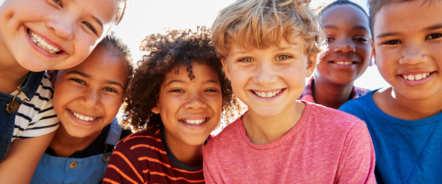 Group of children smiling