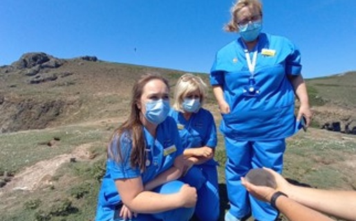 Hywel Dda nurses on Skomer Island