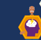 Illustration of man holding a symbol of a brain