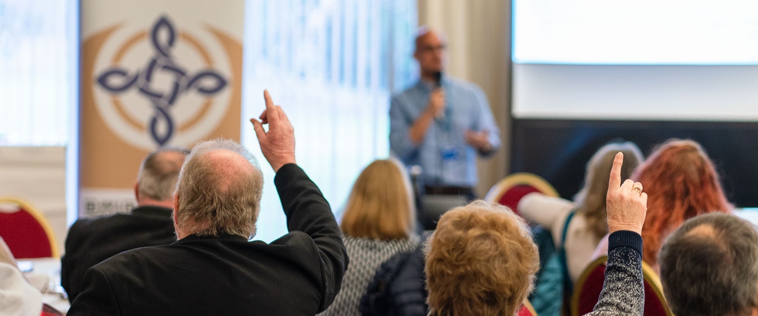 >Members of the community raise questions at the second engagement event in Llanelli