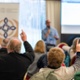 >Members of the community raise questions at the second engagement event in Llanelli