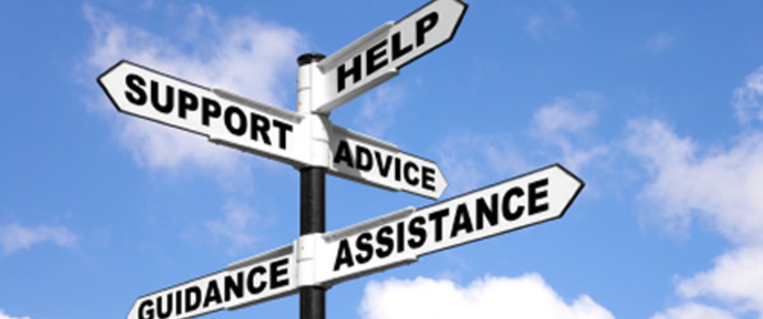 Multiway sign - advice, assistance, guidance, support and help