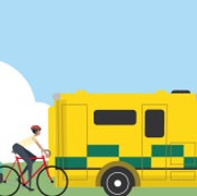 Ambulance, bus and cars&nbsp;