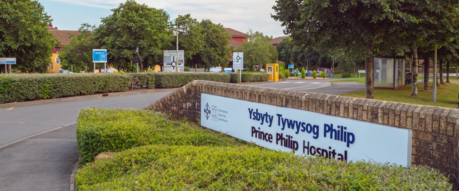 A sign with the name of Prince Philip hospital written on it